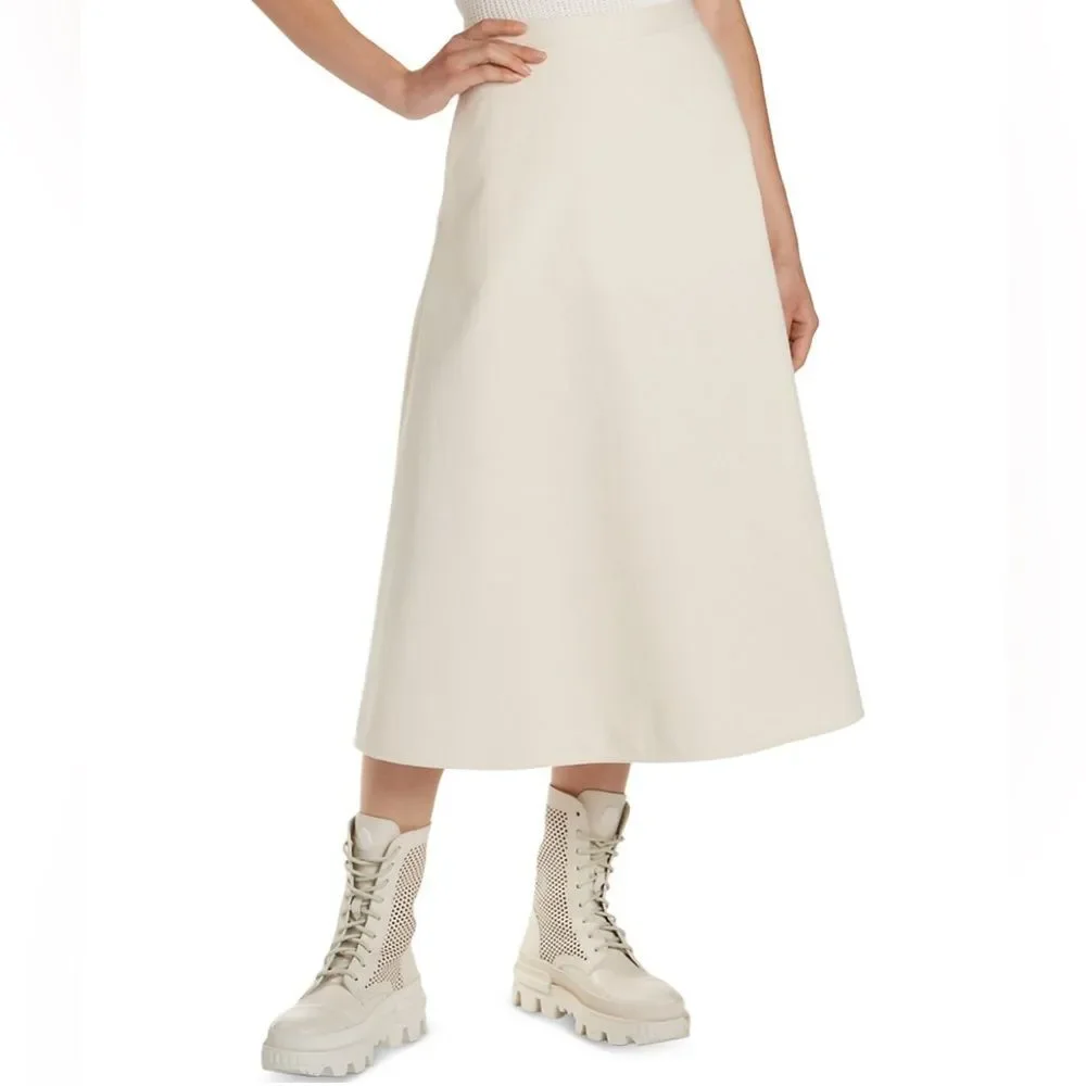 Moncler Cotton A-Line Midi Skirt with Pockets, New, Size 42